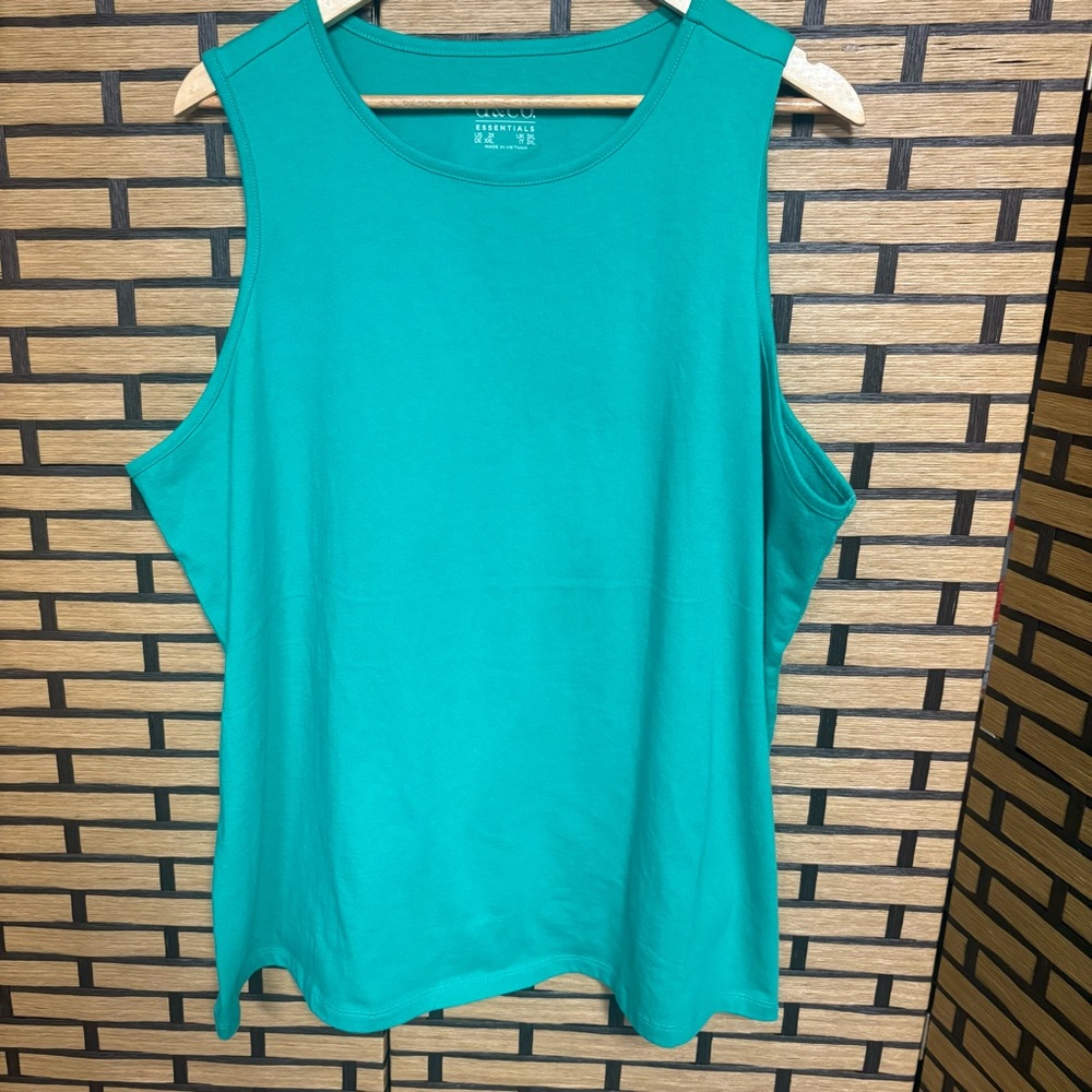 D&Co Teal‎ Tank Top Size 2X